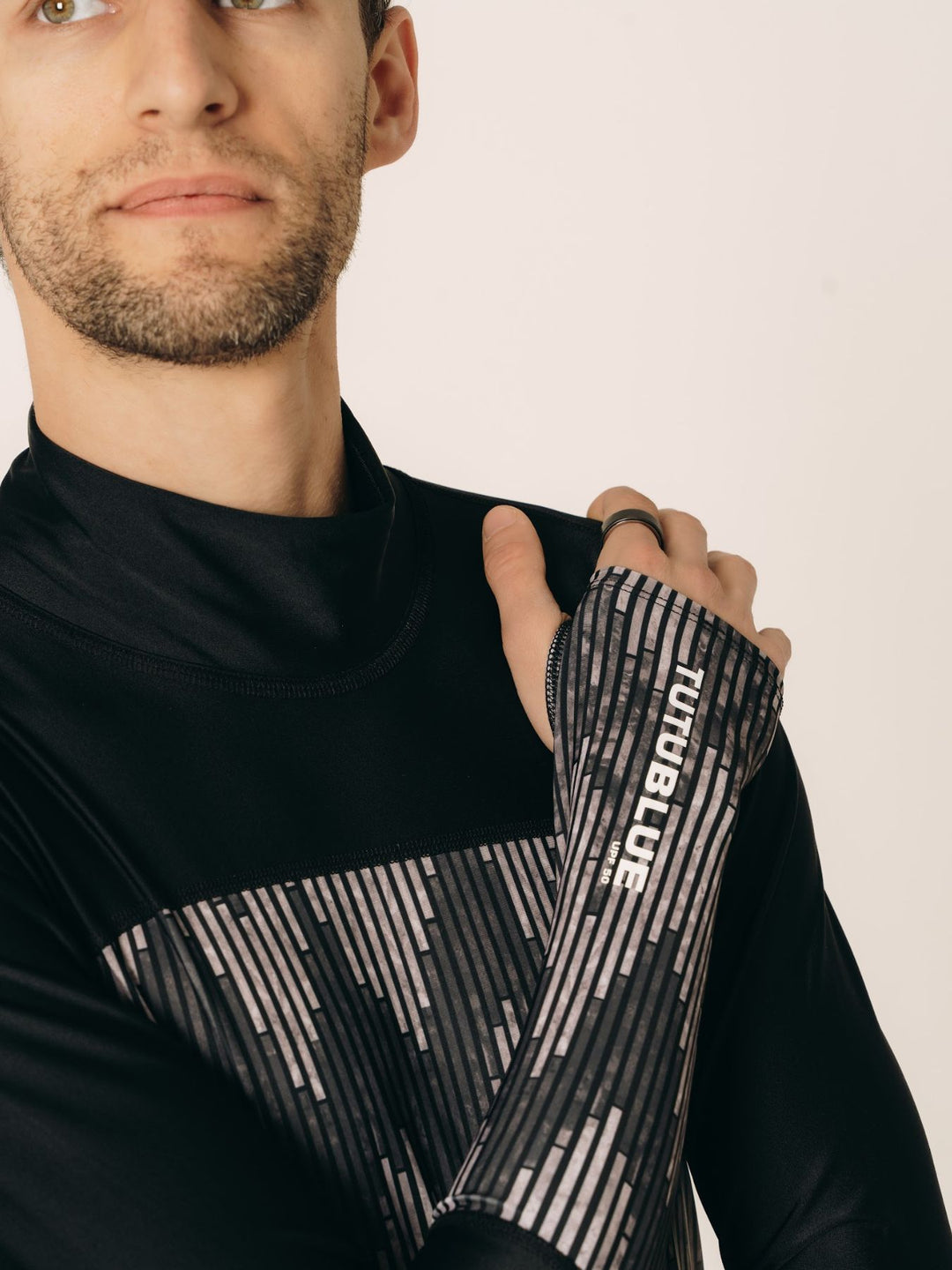 Men's Full-Body UPF 50+ Sun Protective Swimsuit - Black Mosaic