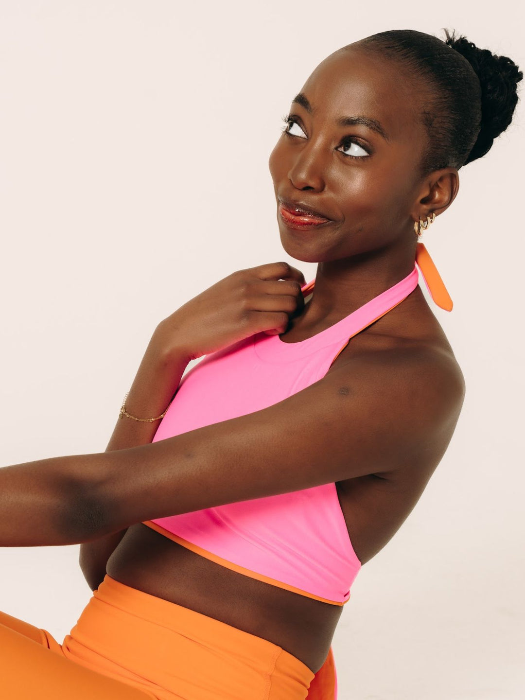 Women's Reversible Halter Top - Neon Pink