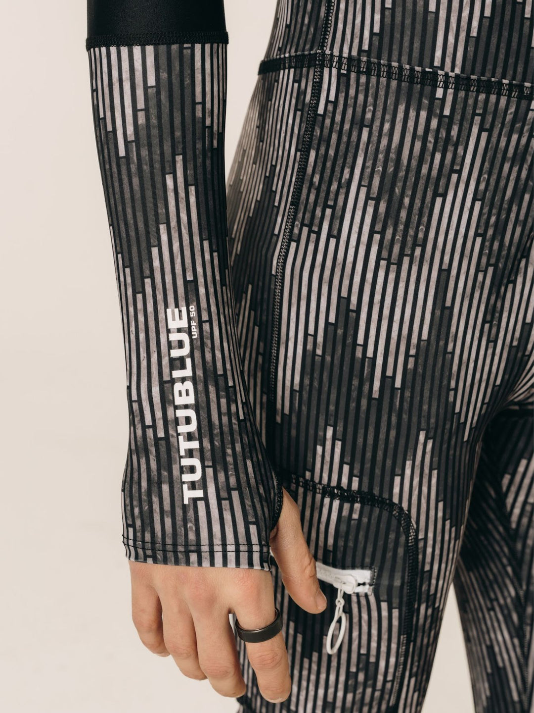 Men's Full-Body UPF 50+ Sun Protective Swimsuit - Black Mosaic