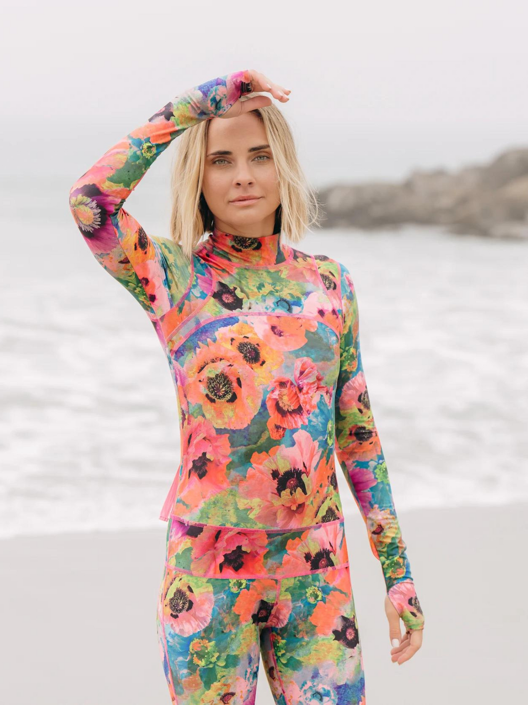 Women's  "Classic" UPF 50+ Sun-protective Full Body Long Swimsuit - Sea Poppy Pink