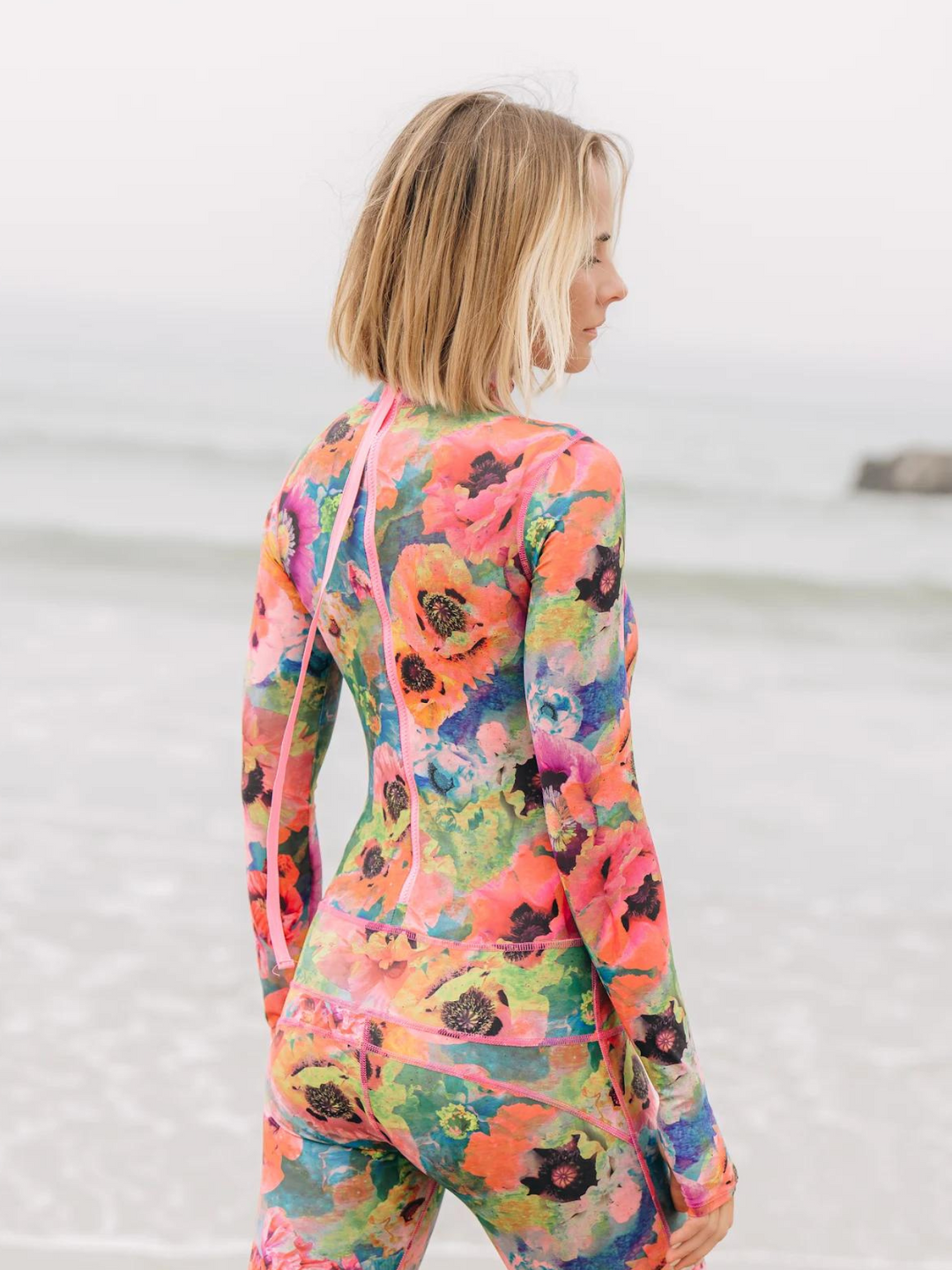 Women's  "Classic" UPF 50+ Sun-protective Full Body Long Swimsuit - Sea Poppy Pink