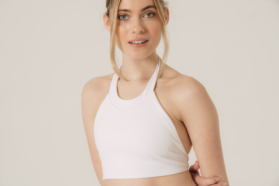 Women's Reversible Halter Top - White/Beige