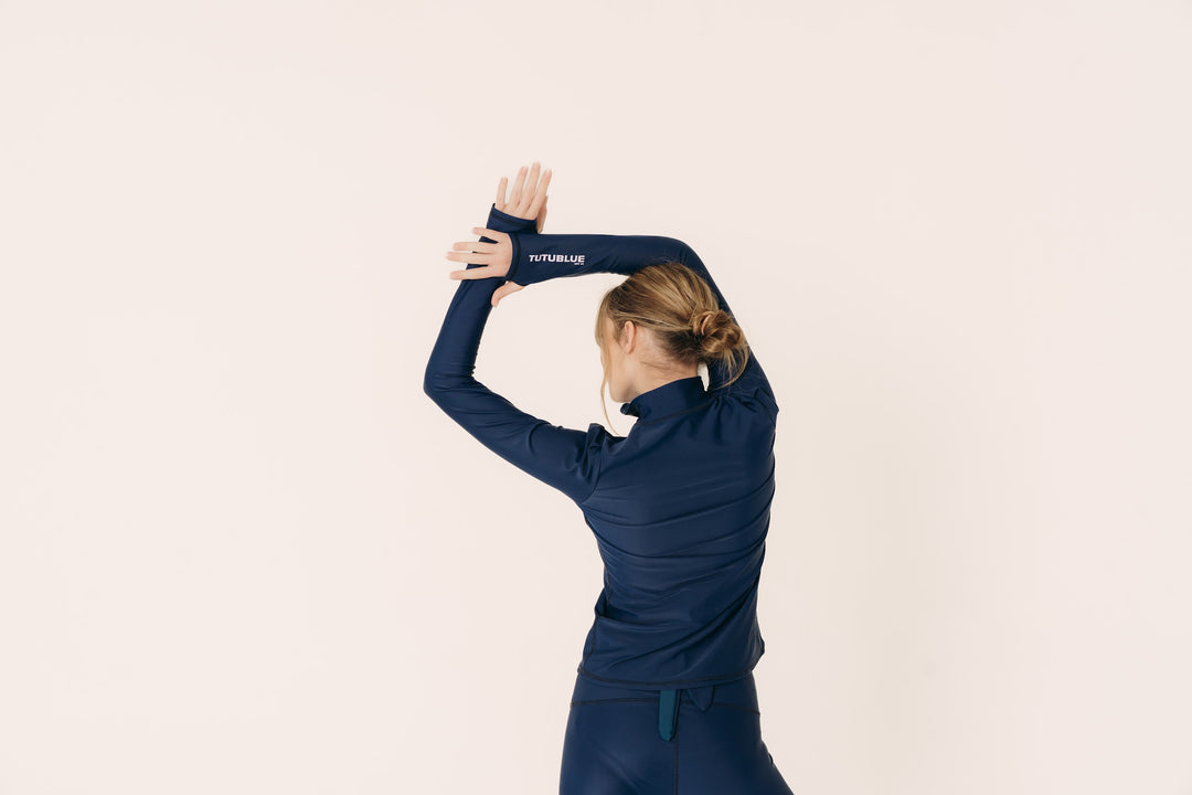 Women's Henley Rash Guard - Navy