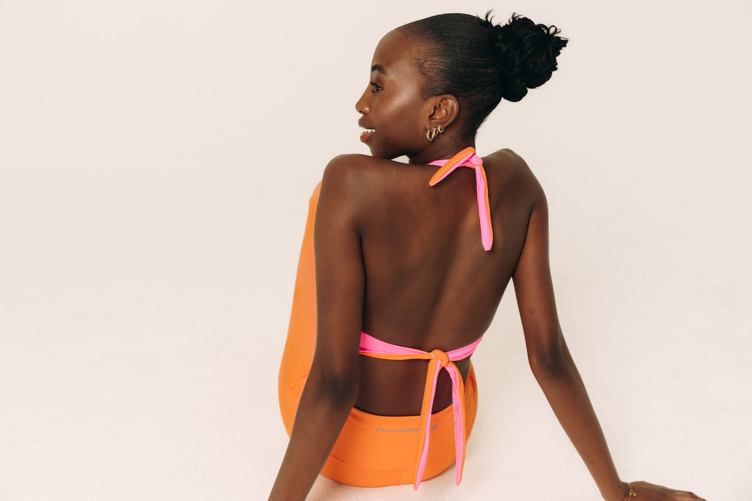 Women's Reversible Halter Top - Neon Pink