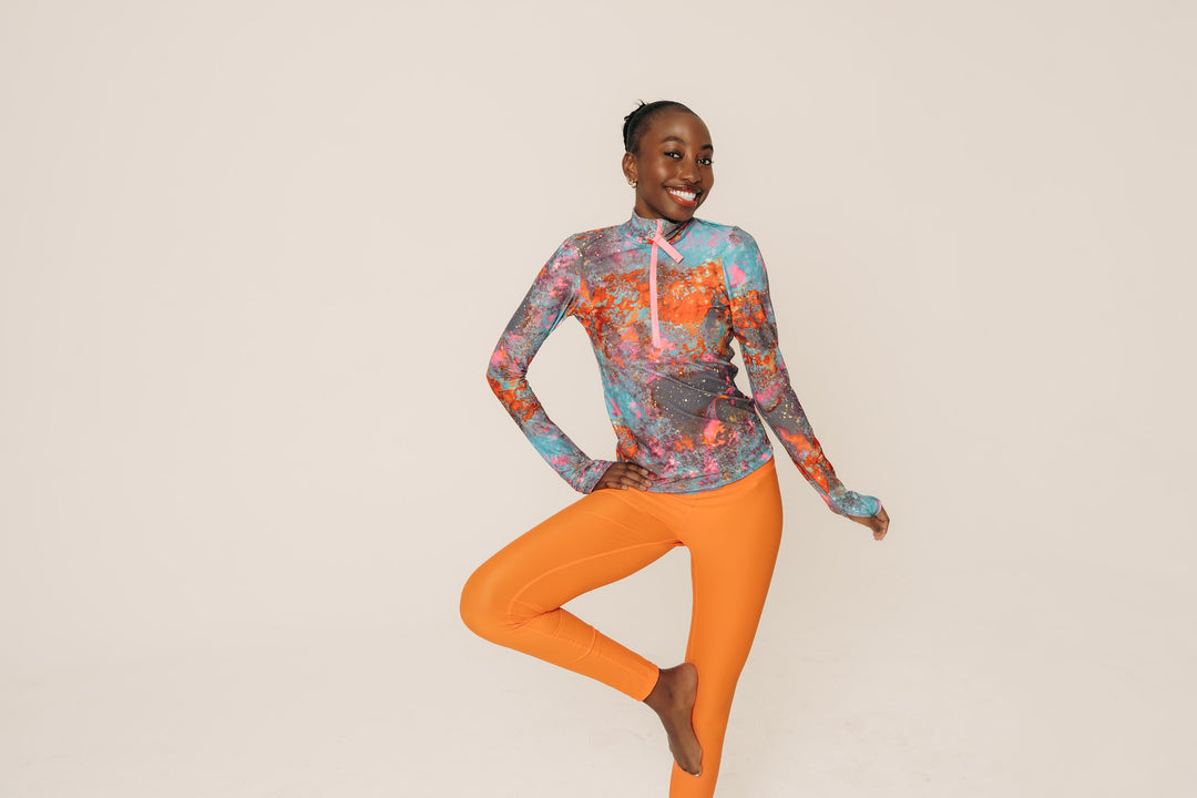 Women's UPF 50+ Sun Protective Leggings - Tangerine