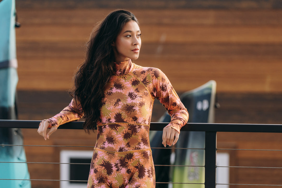 Women's "JOY" UPF 50+ Sun-protective full body swimsuit - Sea Fire