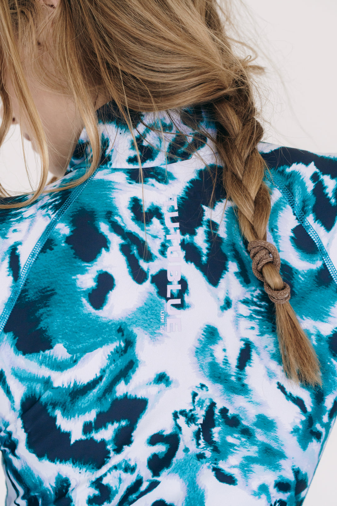 Women's One Piece Long Sleeve Swimsuit - Ocean Leopard (Runs Small)