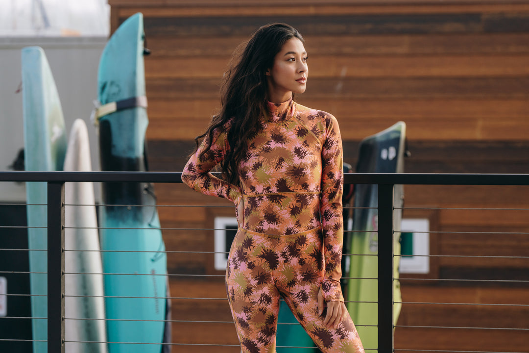 Women's "JOY" UPF 50+ Sun-protective full body swimsuit - Sea Fire