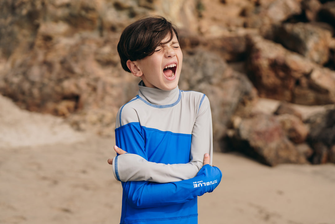 Boy's Full Body Swimsuit - UPF 50+ Sun Protective Swimwear - Blue Royal