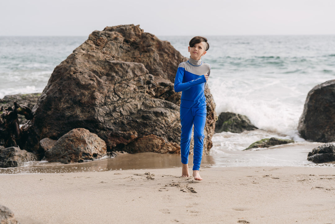 Boy's Full Body Swimsuit - UPF 50+ Sun Protective Swimwear - Blue Royal