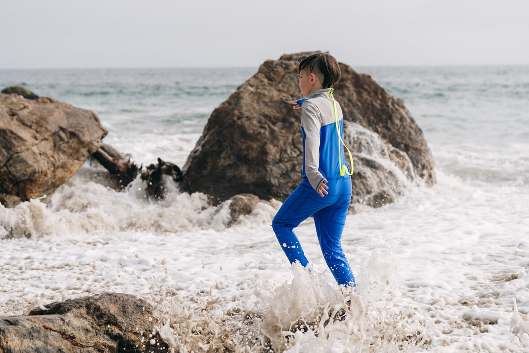 Boy's Full Body Swimsuit - UPF 50+ Sun Protective Swimwear - Blue Royal