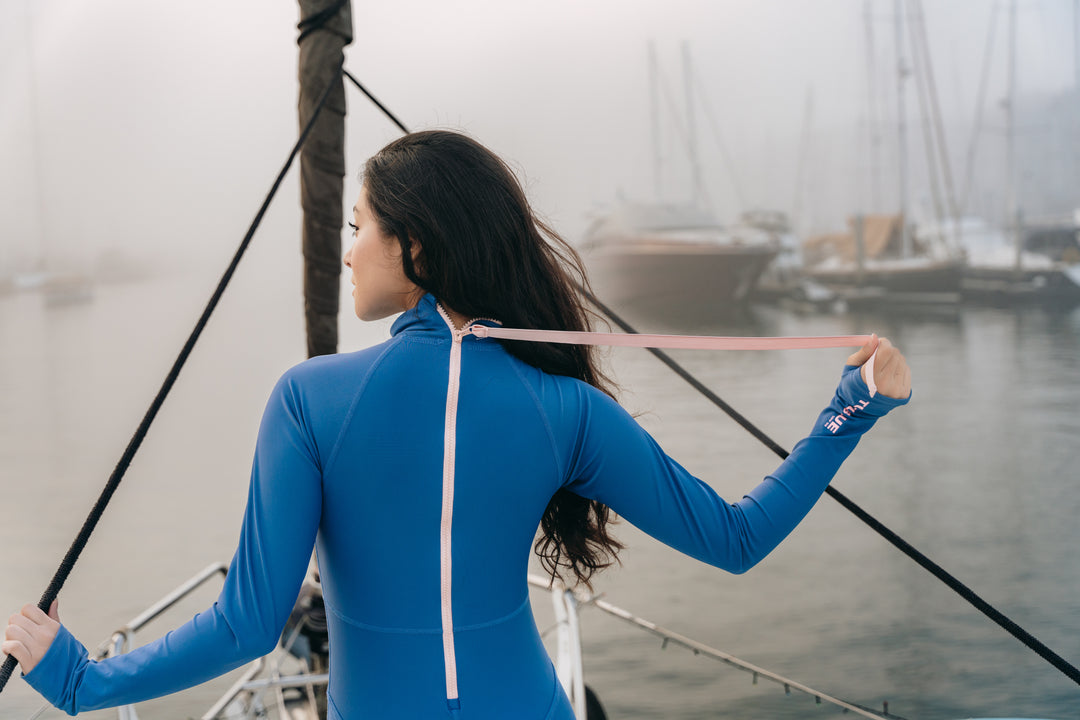 Women's "JOY" UPF 50+ Sun-protective full body swimsuit - Ocean