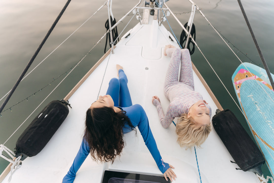 Women's "JOY" UPF 50+ Sun-protective full body swimsuit - Warm Rain (light neoprene)