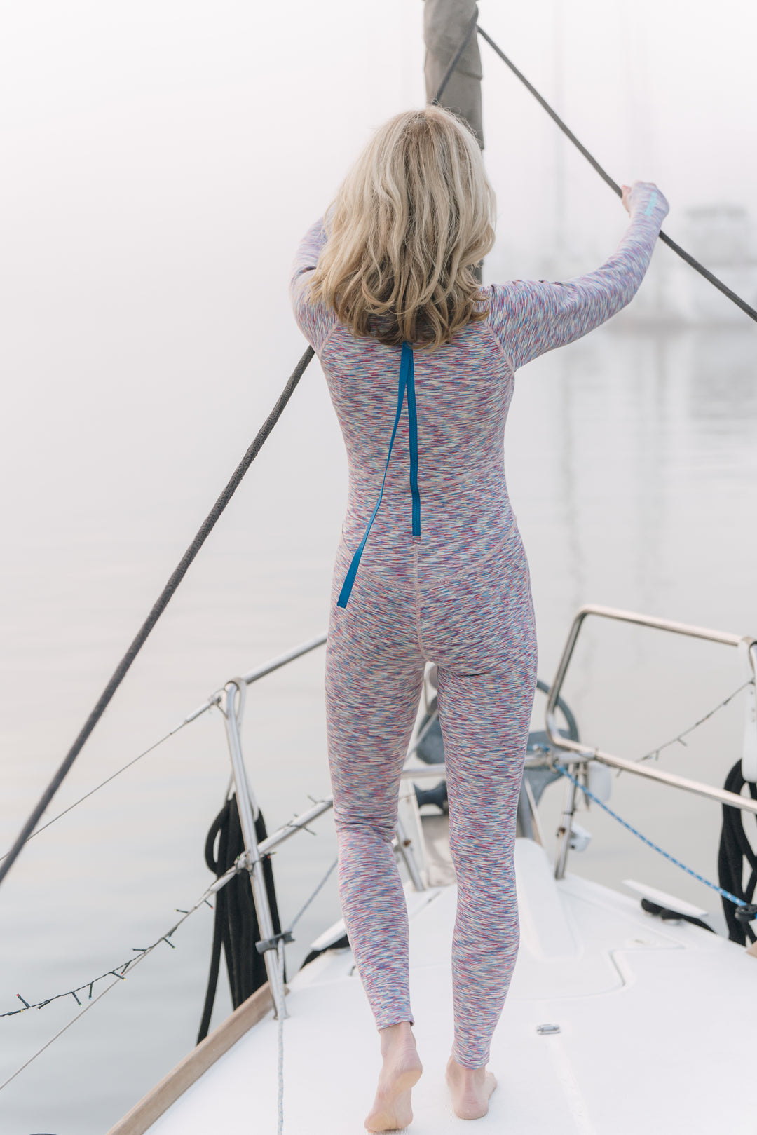 Women's "JOY" UPF 50+ Sun-protective full body swimsuit - Warm Rain (light neoprene)