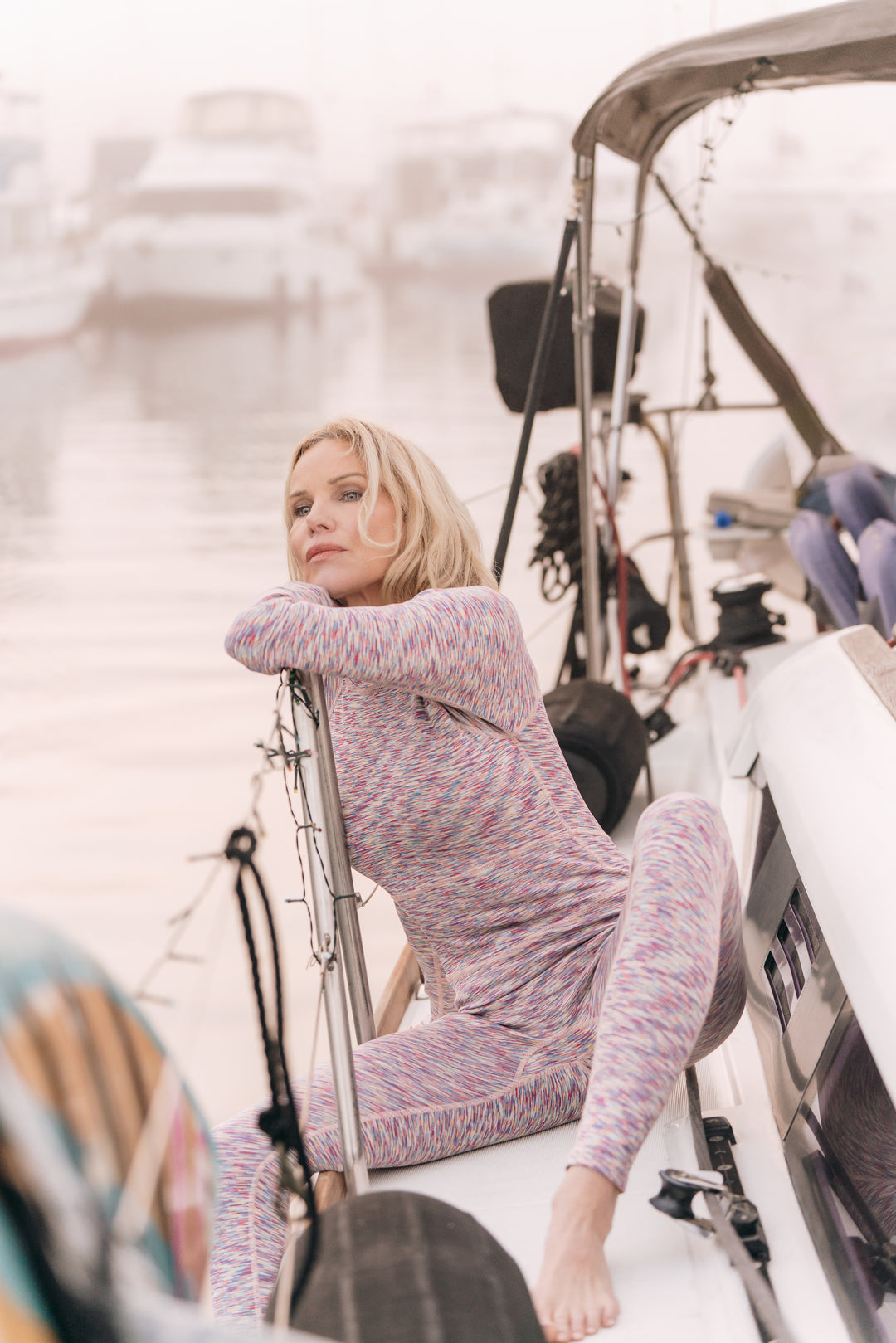 Women's "JOY" UPF 50+ Sun-protective full body swimsuit - Warm Rain (light neoprene)