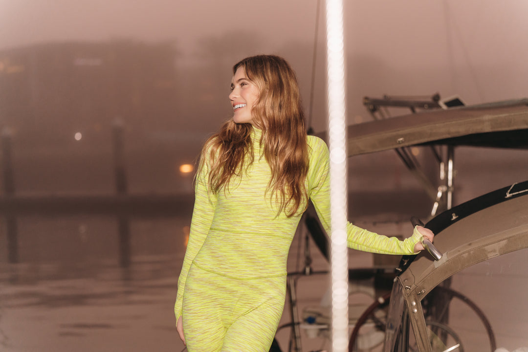 Women's "JOY" UPF 50+ Sun-protective full body swimsuit - Neon Sahara