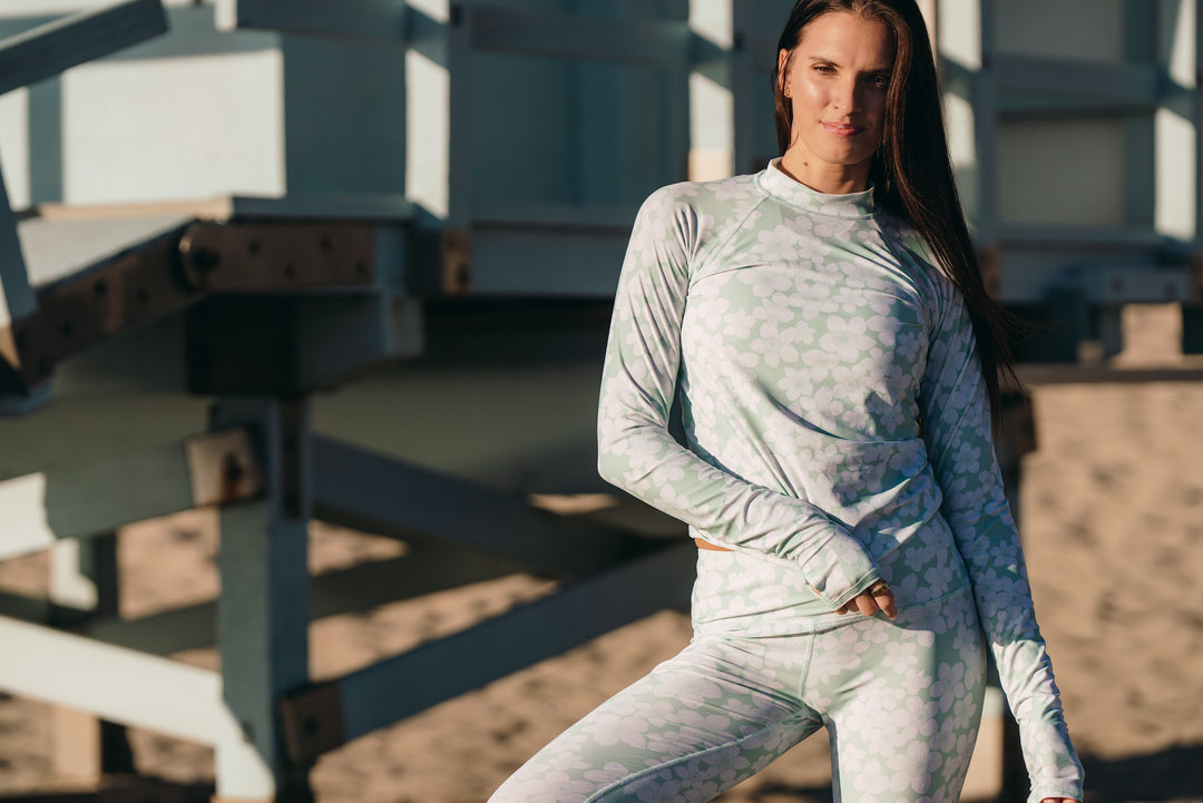 Women's UPF 50+ Sun Protective Swim Leggings - Aloha