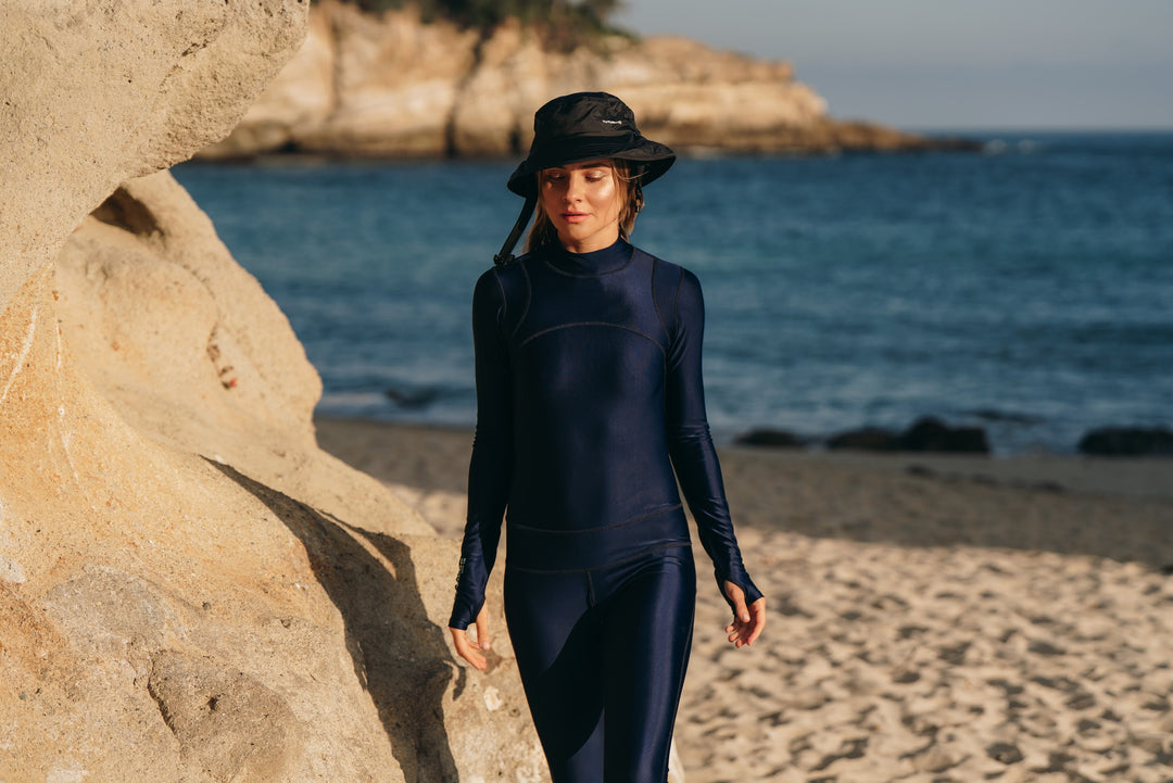 Women's  "Classic" UPF 50+ Sun-protective Full Body Long Swimsuit- Night (CHLORATEK)