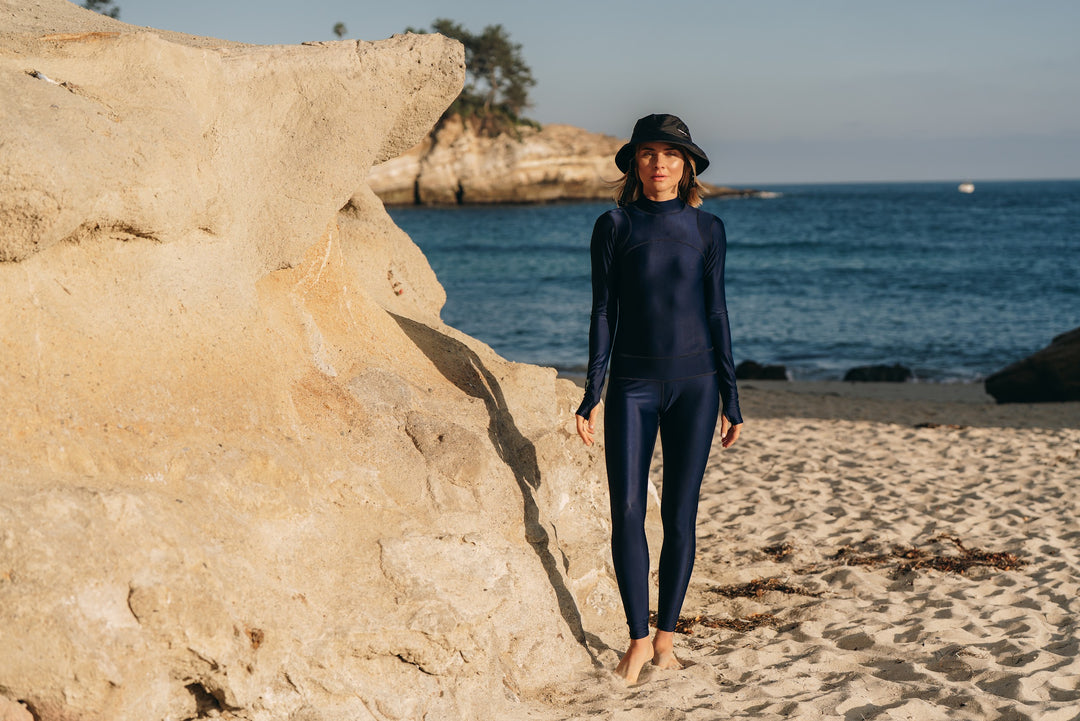 Women's  "Classic" UPF 50+ Sun-protective Full Body Long Swimsuit- Night (CHLORATEK)