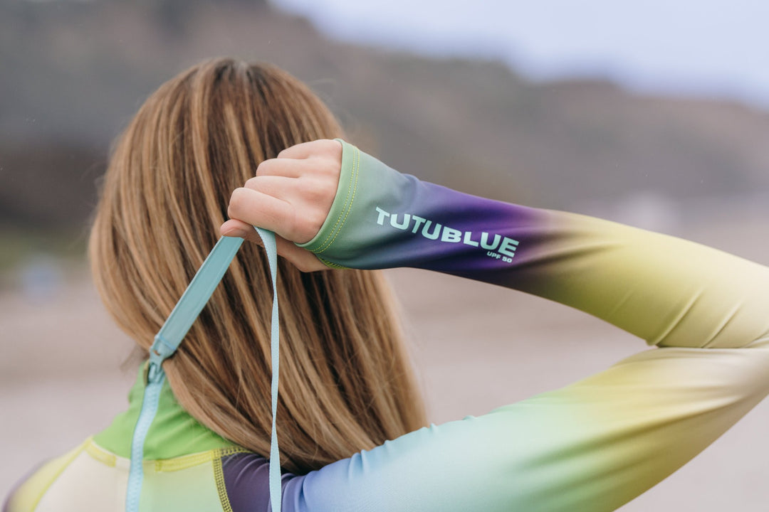 Women's "JOY" UPF 50+ Sun-protective full body swimsuit - Emerald Tide