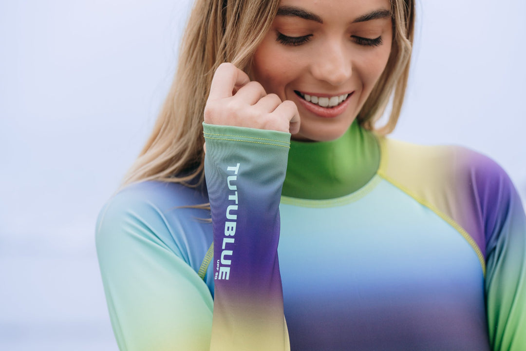 Women's "JOY" UPF 50+ Sun-protective full body swimsuit - Emerald Tide