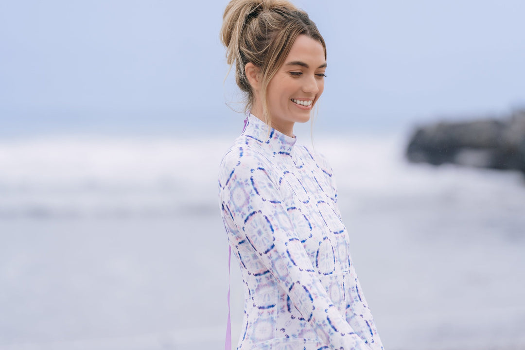 Women's "JOY" UPF 50+ Sun-protective full body swimsuit - Groove Wave