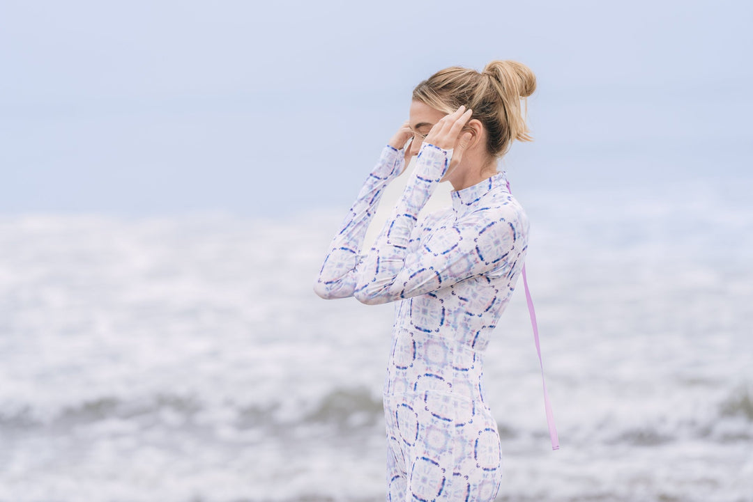 Women's "JOY" UPF 50+ Sun-protective full body swimsuit - Groove Wave