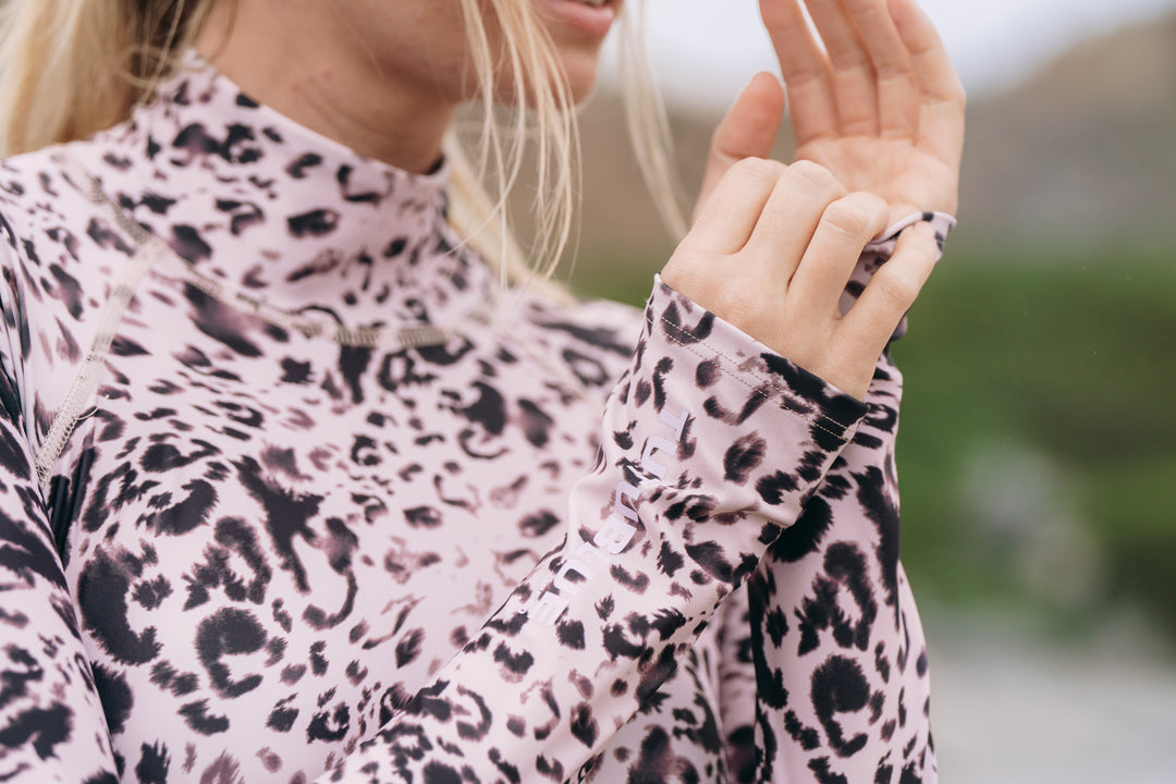 Women's "JOY" UPF 50+ Sun-protective full body swimsuit - Sand Leopard