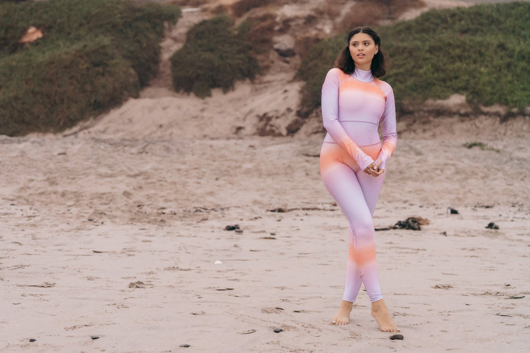 Women's "JOY" UPF 50+ Sun-protective full body swimsuit - Sunset