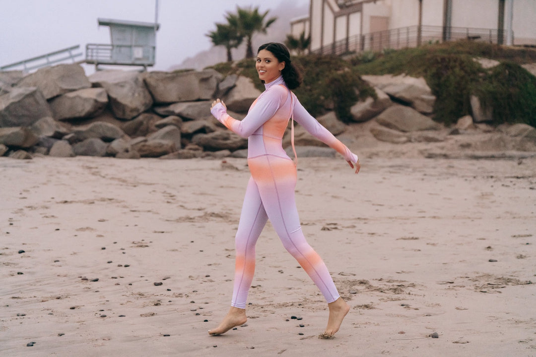 Women's "JOY" UPF 50+ Sun-protective full body swimsuit - Sunset