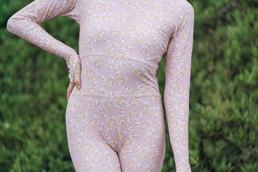 Women's "JOY" UPF 50+ Sun-protective full body swimsuit - Almond Glow