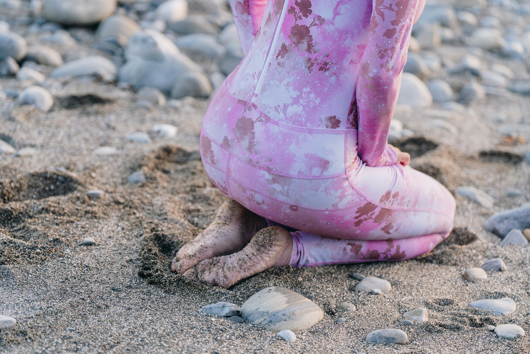 Women's  "Classic" UPF 50+ Sun-protective Full Body Long Swimsuit - Pink Sky