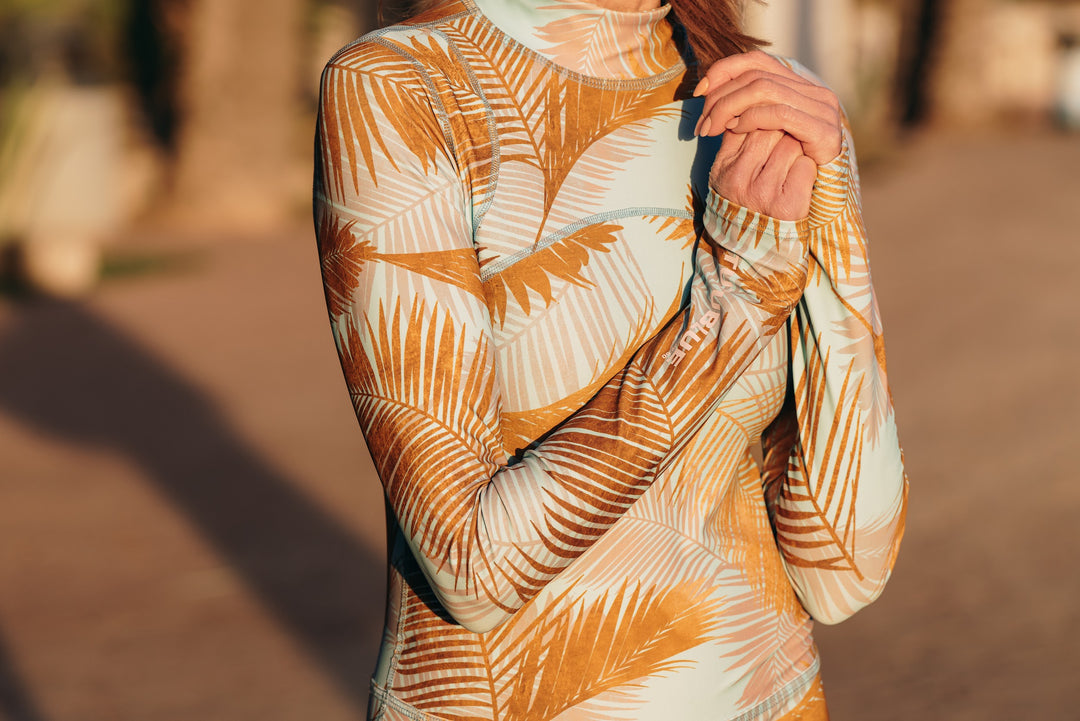 Women's  "Classic" UPF 50+ Sun-protective Full Body Long Swimsuit- Misty Palm