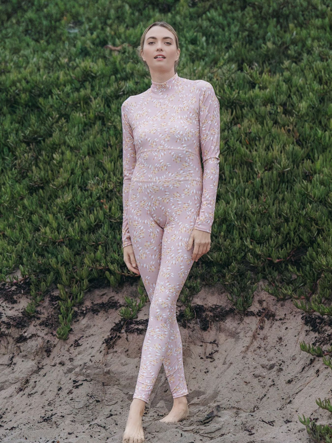 Women's "JOY" UPF 50+ Sun-protective full body swimsuit - Almond Glow