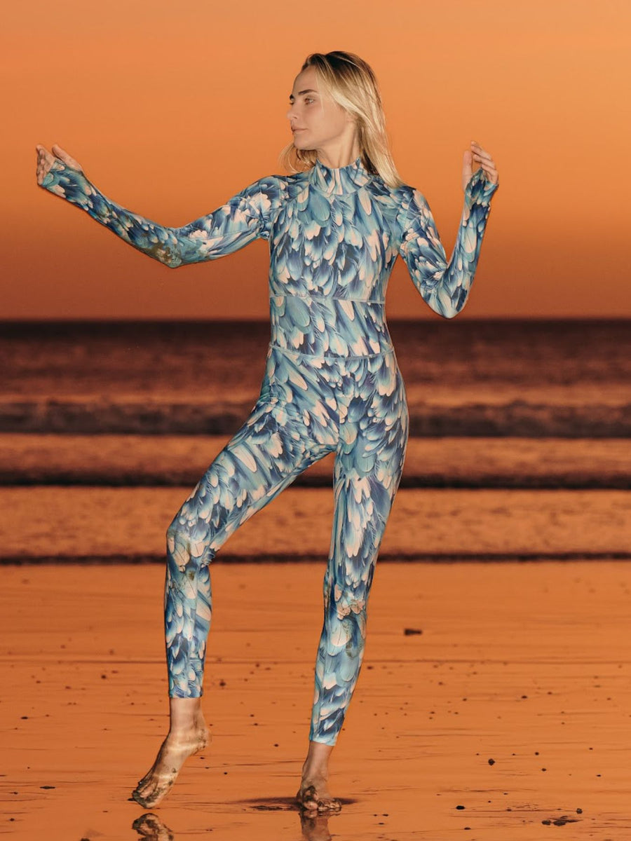 anuke Tulle Gather Bodysuit アイスブルー Azure_Plume_Full-