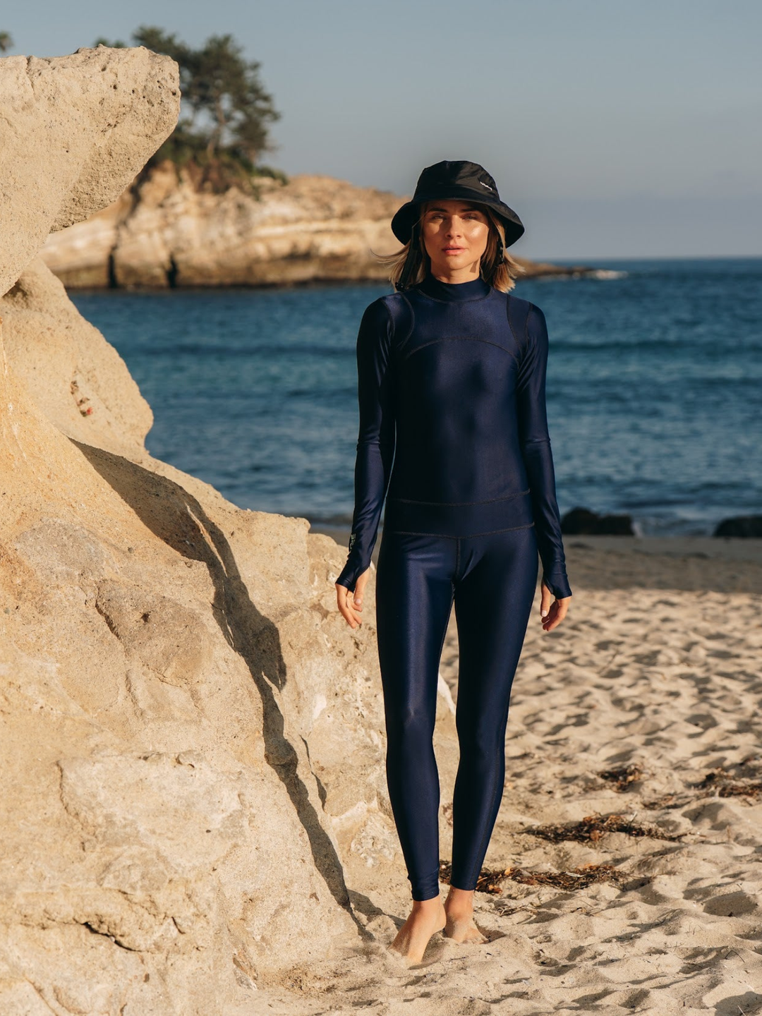 Women's  "Classic" UPF 50+ Sun-protective Full Body Long Swimsuit- Night (CHLORATEK)