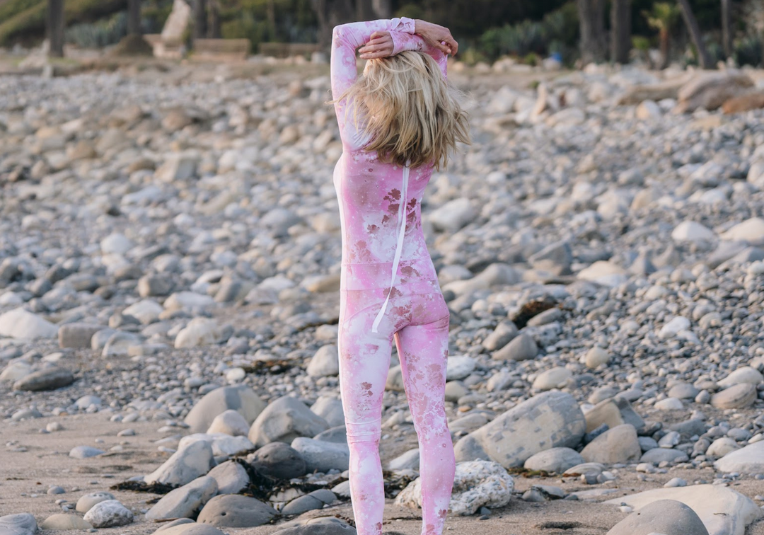 Women's  "Classic" UPF 50+ Sun-protective Full Body Long Swimsuit - Pink Sky