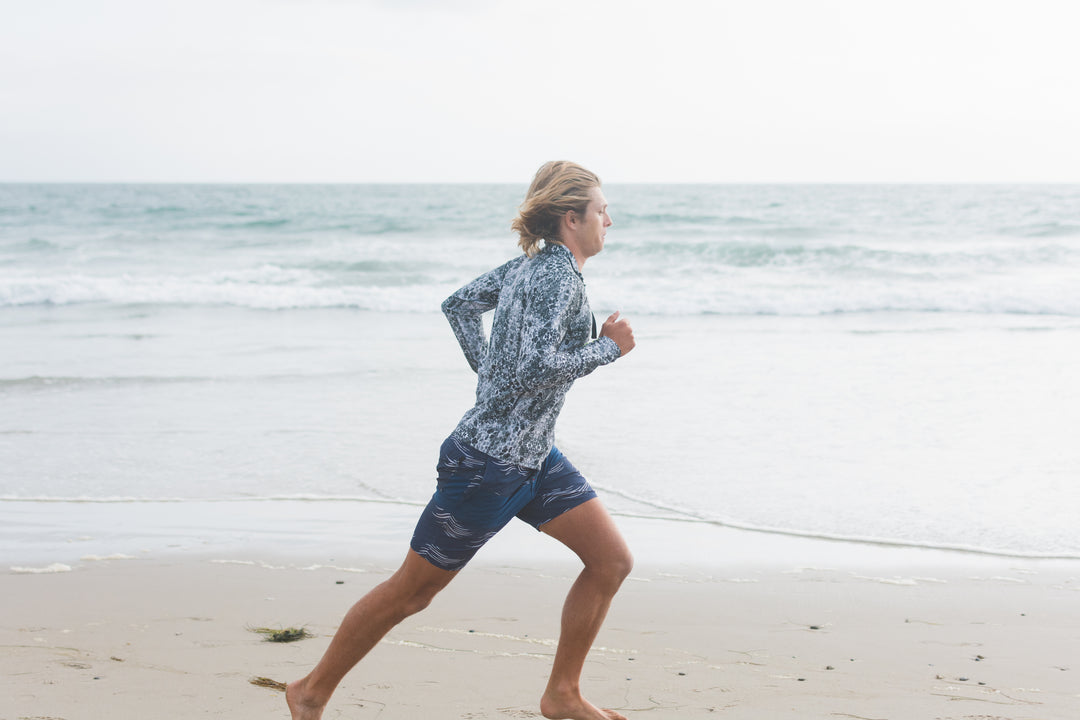 Men's Zip Rash Guard - Black Sea