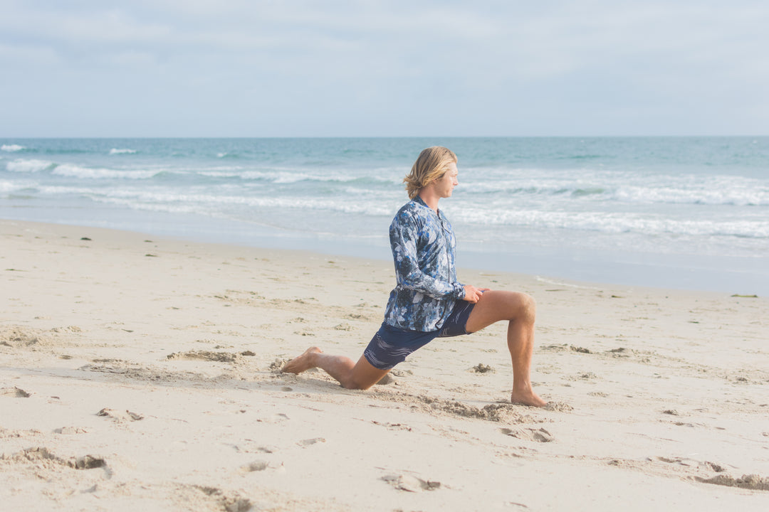 Men's Zip Rash Guard - Blue Rock