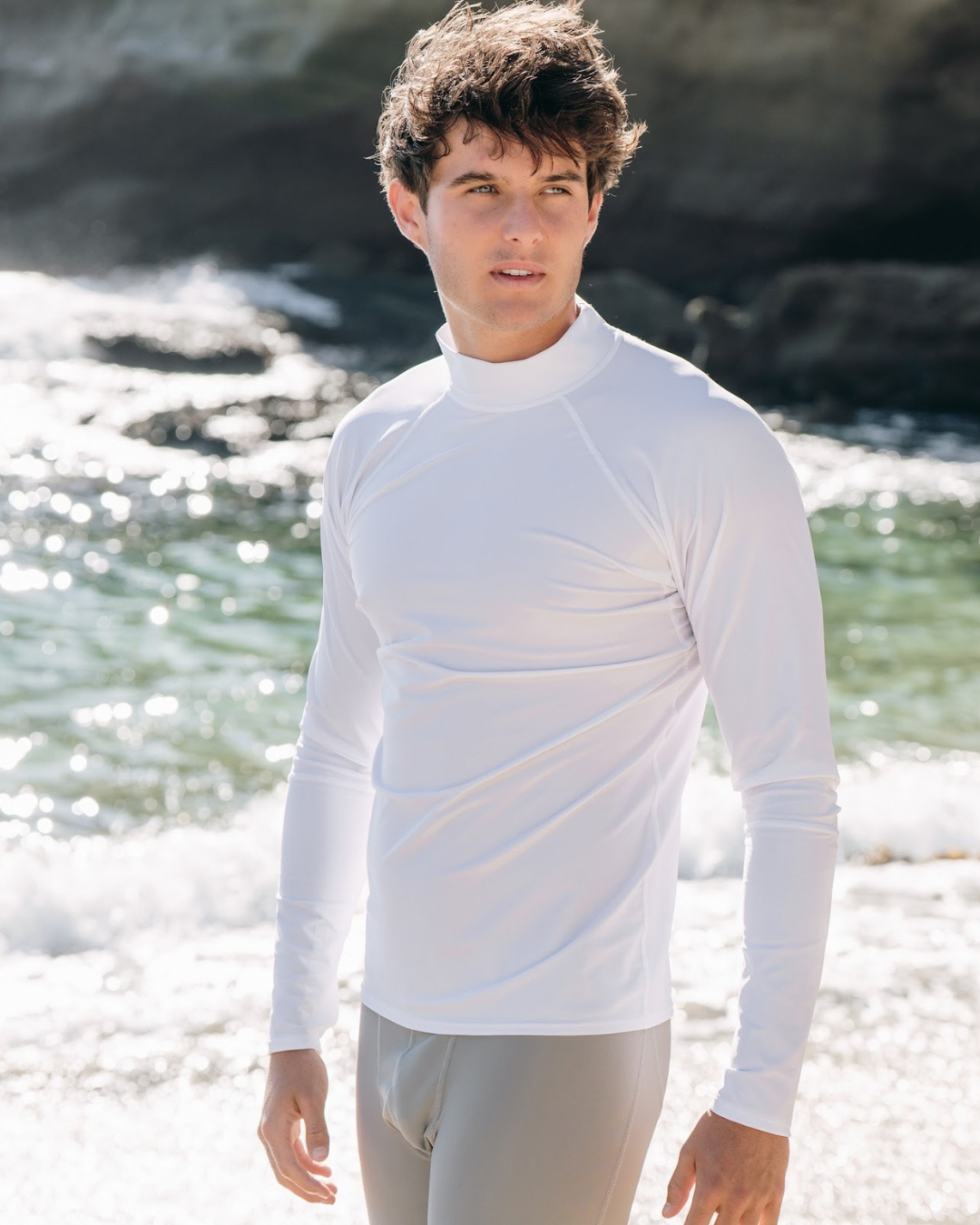 Men's Pullover Rash Guard - White