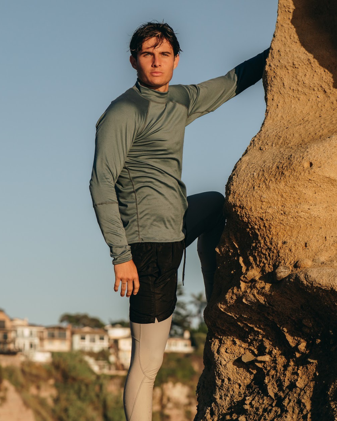 Men's Pullover Rash Guard - Sage (Brushed)