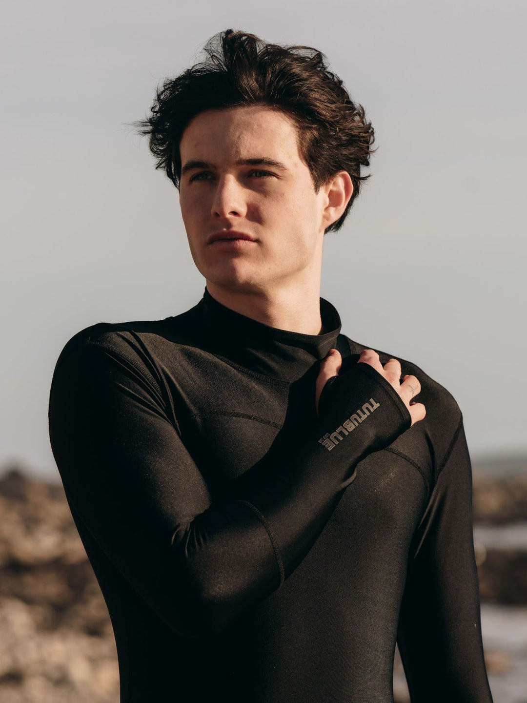 Men's Full-Body UPF 50+ Sun Protective Swimsuit- Black