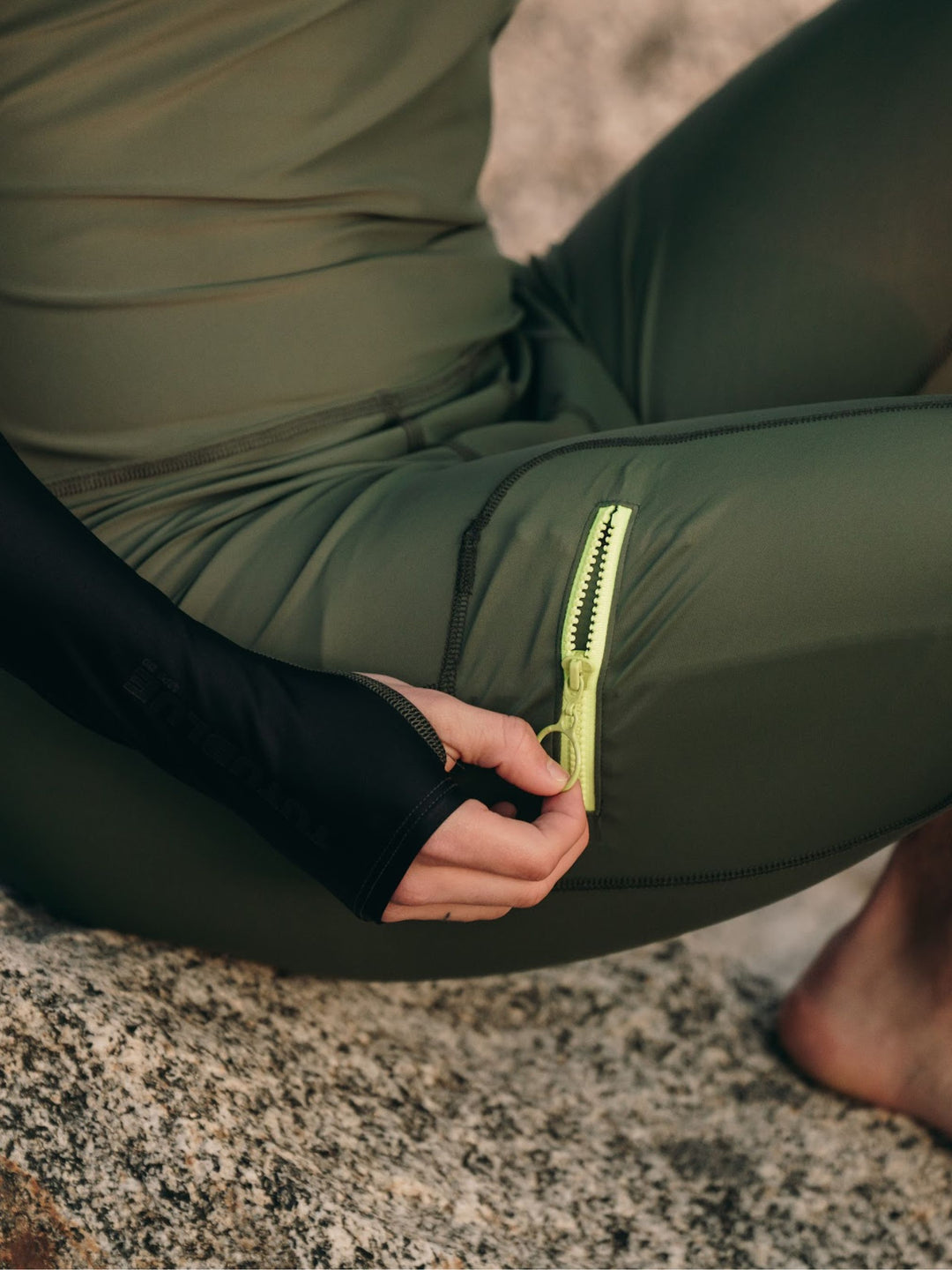 Men's Full-Body UPF 50+ Sun Protective Swimsuit- Olive