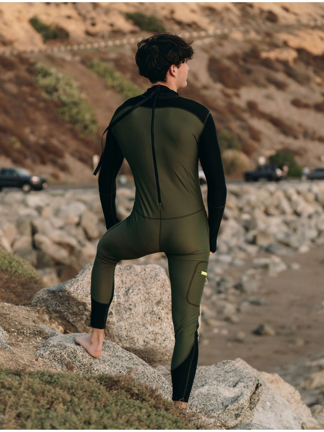 Men's Full-Body UPF 50+ Sun Protective Swimsuit- Olive