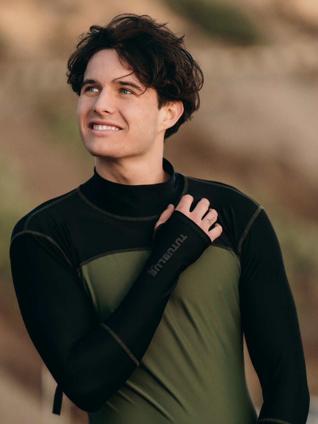 Men's Full-Body UPF 50+ Sun Protective Swimsuit- Olive