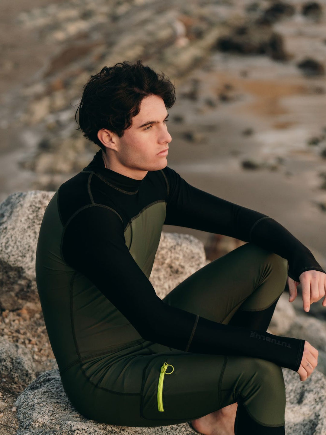 Men's Full-Body UPF 50+ Sun Protective Swimsuit- Olive