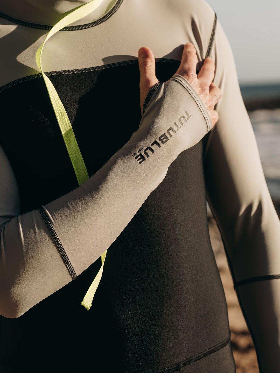 Men's Full-Body UPF 50+ Sun Protective Swimsuit - SILVER w/ BLACK ACCENT