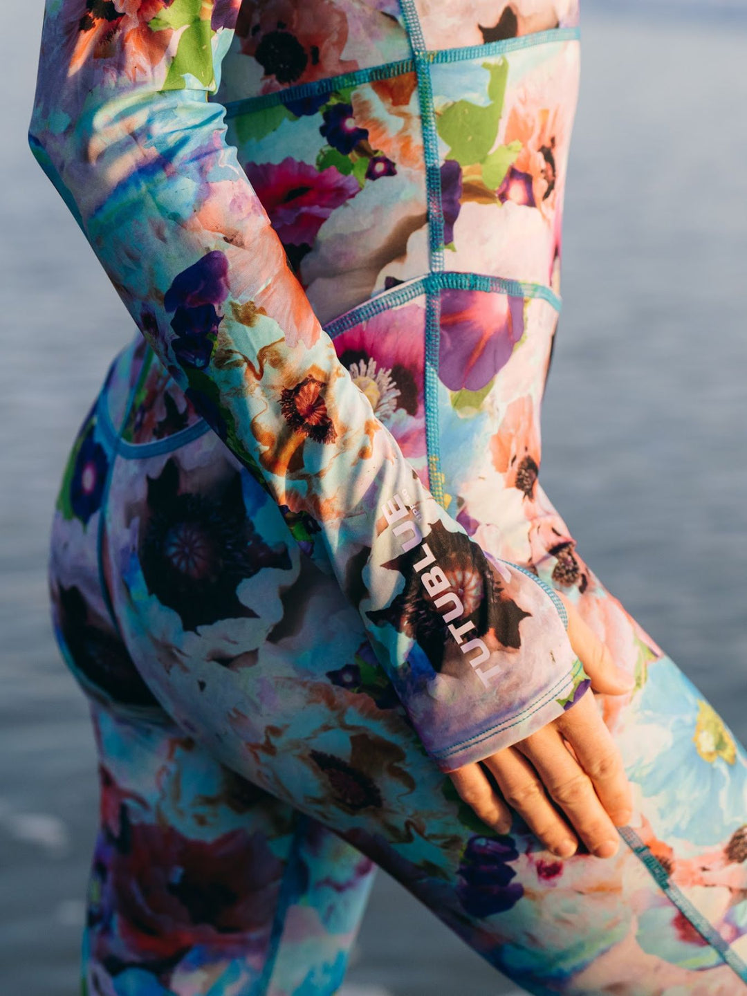 Women's "JOY" UPF 50+ Sun-protective full body swimsuit - Sea Poppy Bud