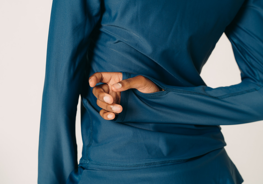 Women's Henley Rash Guard - Teal