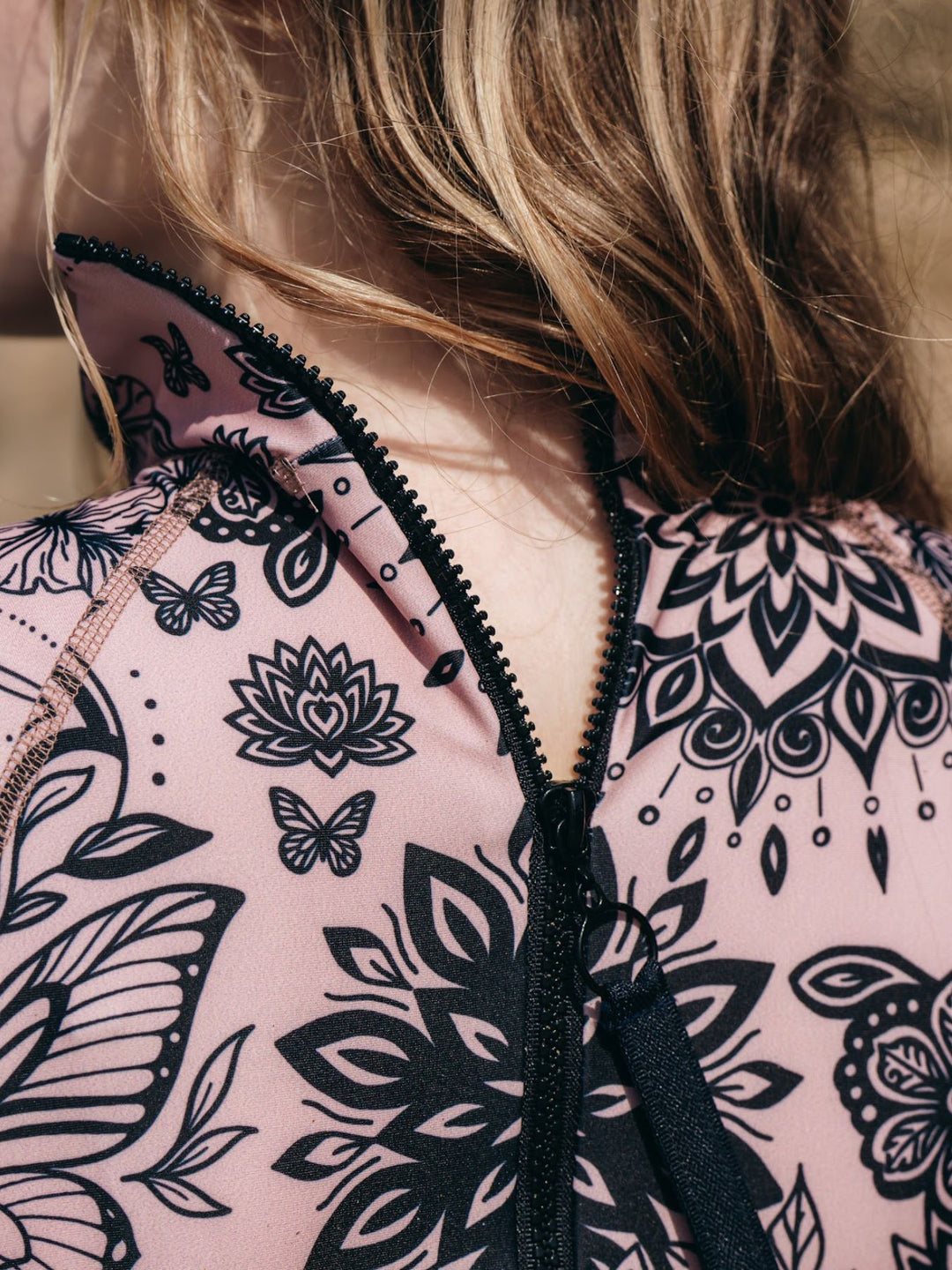 Women's UPF 50+ Sun Protective Long Sleeve "Shorty" Swimsuit - Toffee Tattoo (Pre-sale)